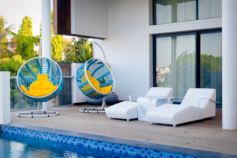 A panoramic view of a private farmhouse for rent in Bangalore.